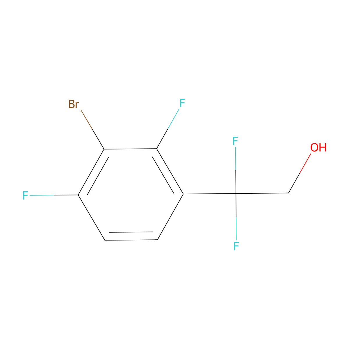 2-(3-Bromo-2,4-difluorophenyl)-2,2-difluoroethan-1-ol molecular structure, CAS 2228707-95-5
