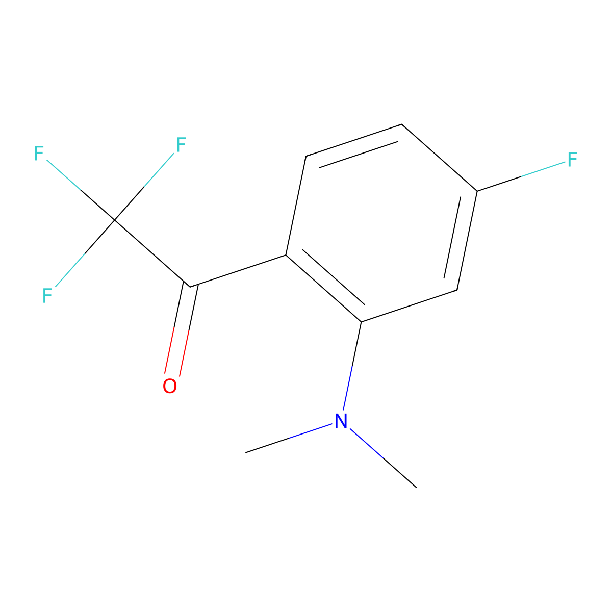 1-[2-(Dimethylamino)-4-fluorophenyl]-2,2,2-trifluoroethan-1-one molecular structure, CAS 2228708-34-5