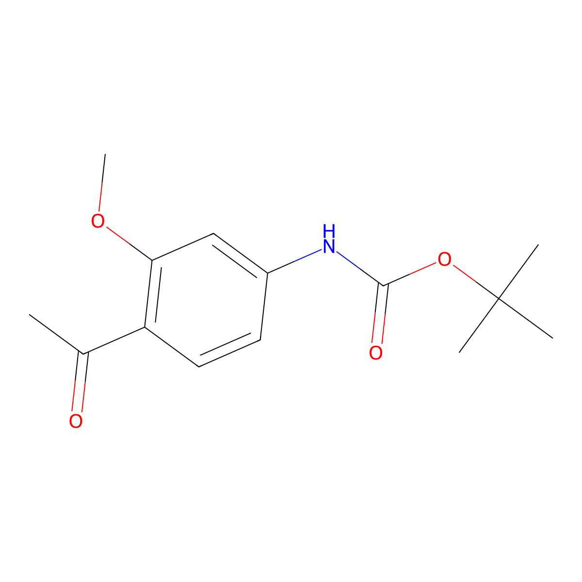 tert-butyl N-(4-acetyl-3-methoxyphenyl)carbamate molecular structure, CAS 2228709-11-1