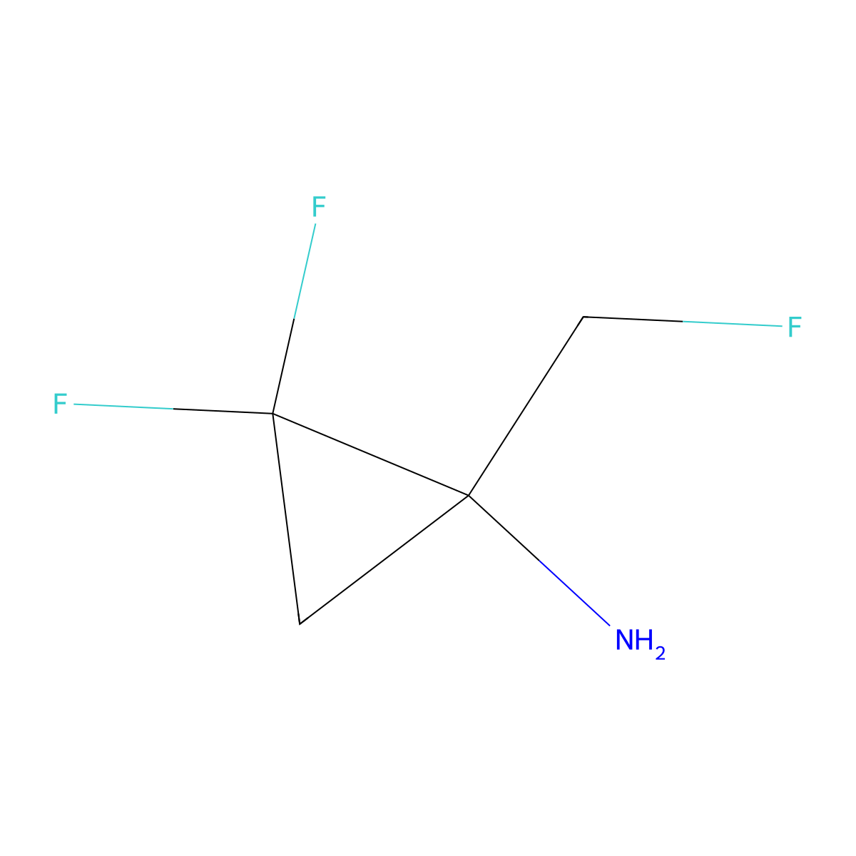 2,2-Difluoro-1-(fluoromethyl)cyclopropan-1-amine molecular structure, CAS 2228710-18-5