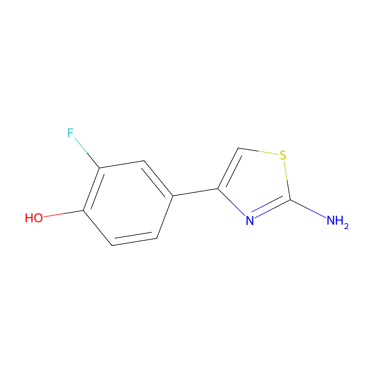 4-(2-Amino-1,3-thiazol-4-yl)-2-fluorophenol molecular structure, CAS 2228711-88-2