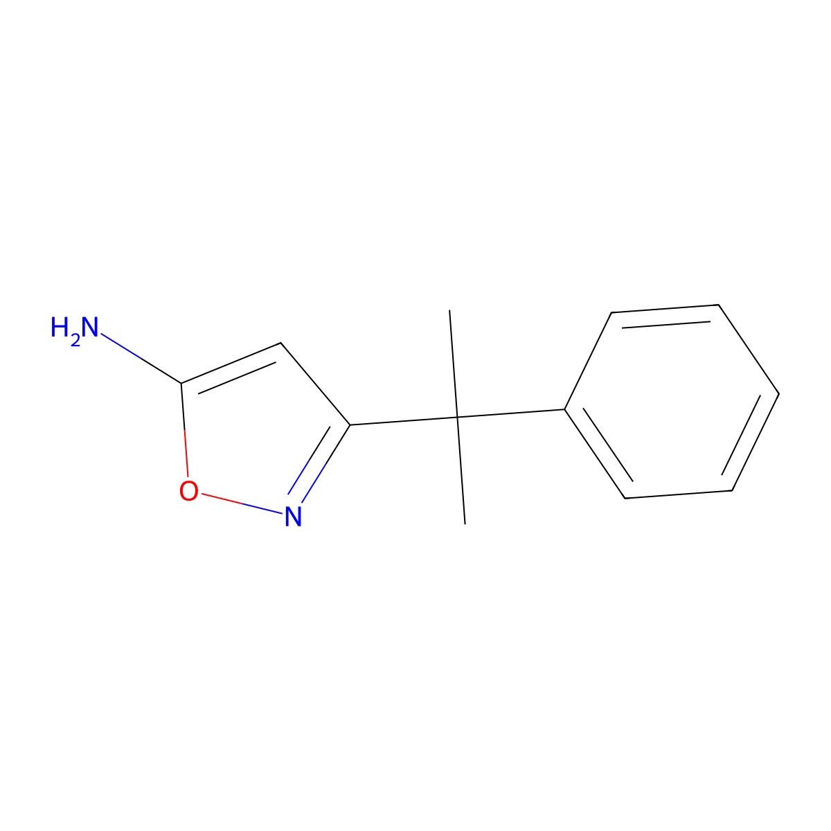 3-(2-Phenylpropan-2-yl)-1,2-oxazol-5-amine molecular structure, CAS 2228714-99-4