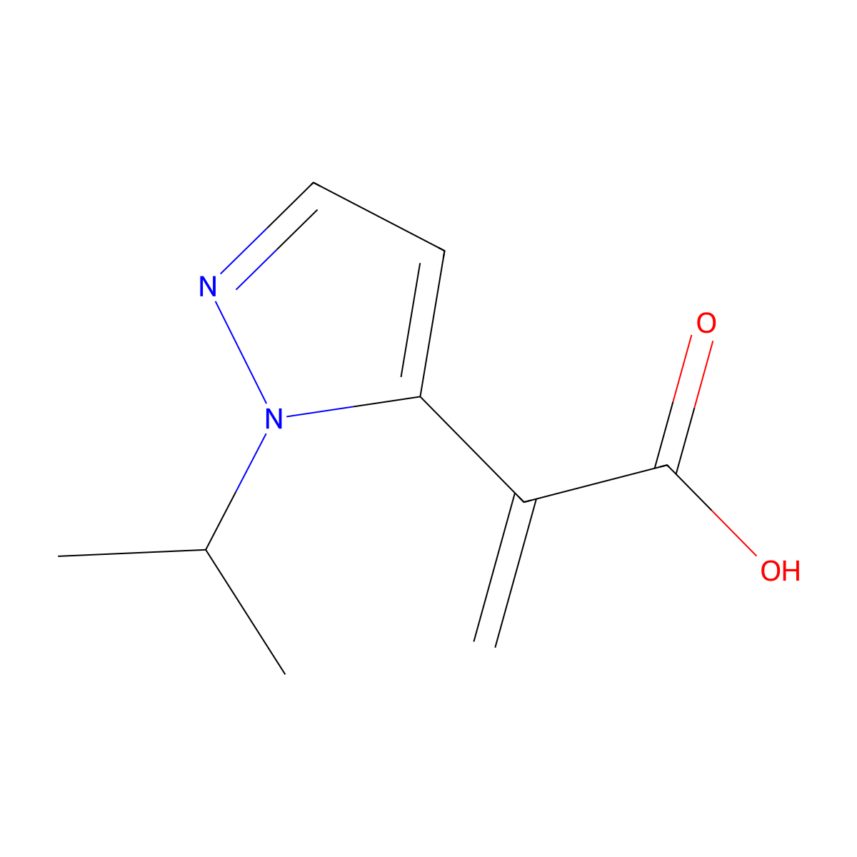 2-[1-(propan-2-yl)-1H-pyrazol-5-yl]prop-2-enoic acid molecular structure, CAS 2228719-41-1