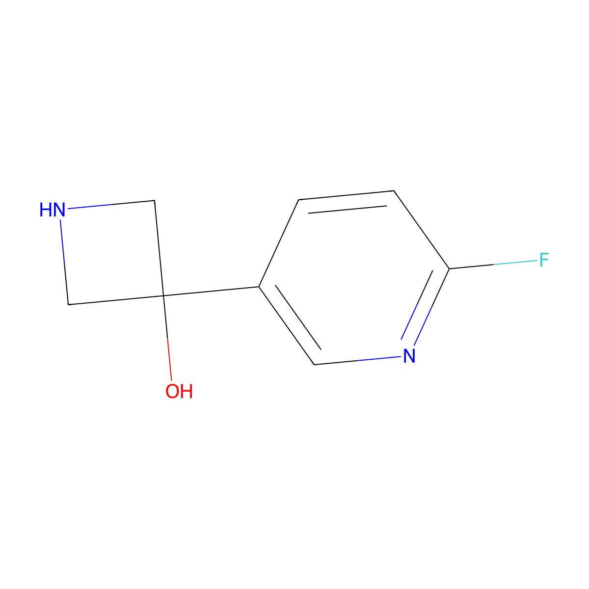 3-(6-Fluoropyridin-3-yl)azetidin-3-ol molecular structure, CAS 2228720-01-0