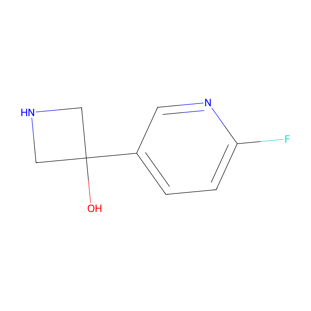 3-(6-Fluoropyridin-3-yl)azetidin-3-ol molecular structure, CAS 2228720-01-0