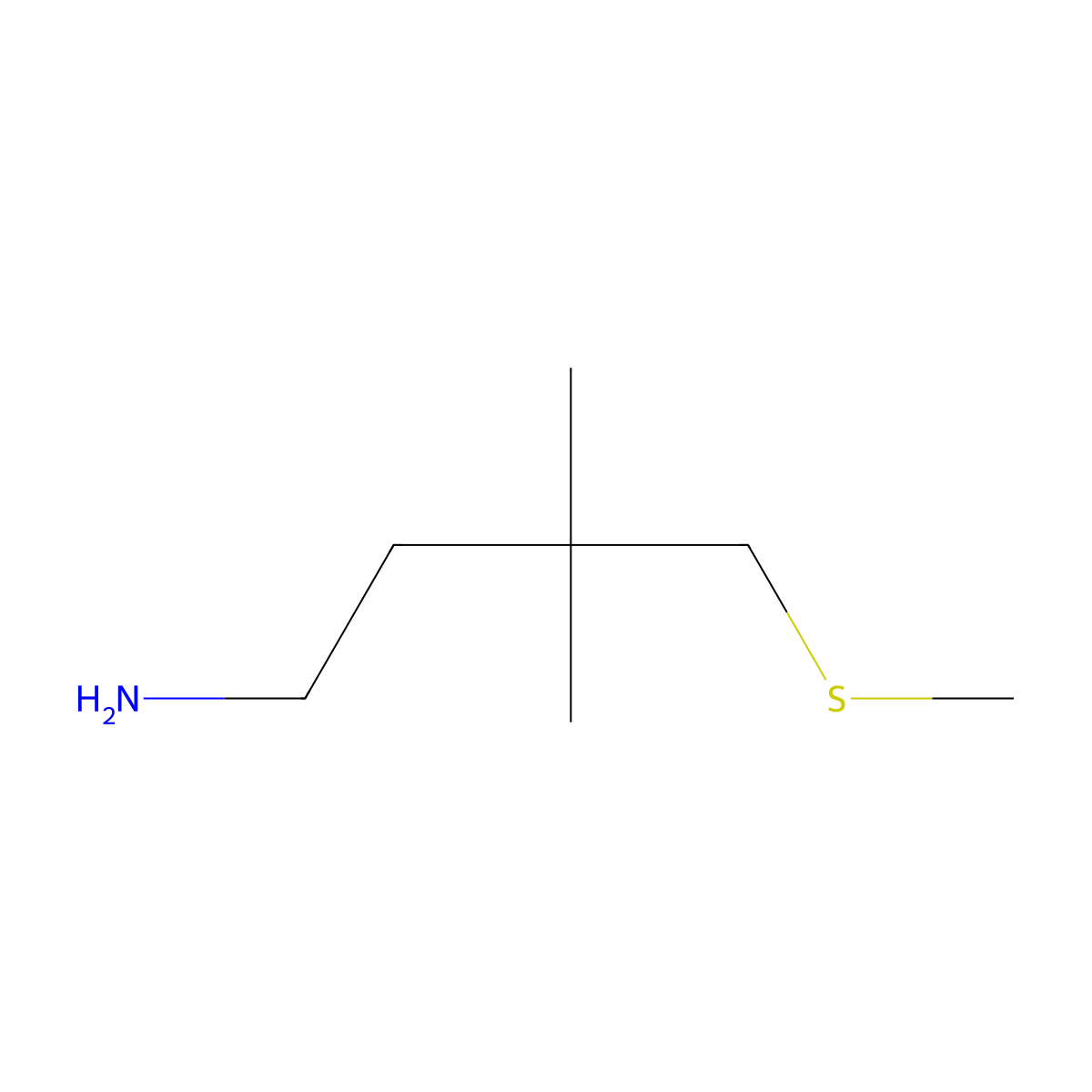 3,3-Dimethyl-4-(methylsulfanyl)butan-1-amine molecular structure, CAS 2228720-49-6