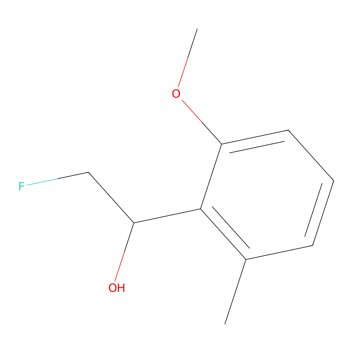 2-Fluoro-1-(2-methoxy-6-methylphenyl)ethan-1-ol molecular structure, CAS 2228724-42-1