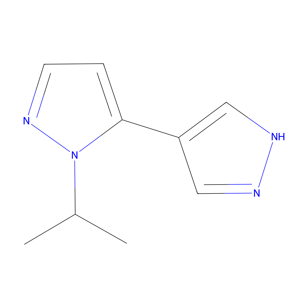 1-(propan-2-yl)-5-(1H-pyrazol-4-yl)-1H-pyrazole molecular structure, CAS 2228727-13-5