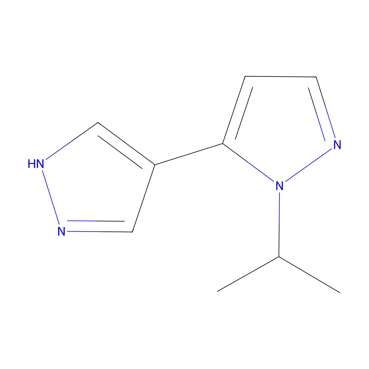 1-(propan-2-yl)-5-(1H-pyrazol-4-yl)-1H-pyrazole molecular structure, CAS 2228727-13-5