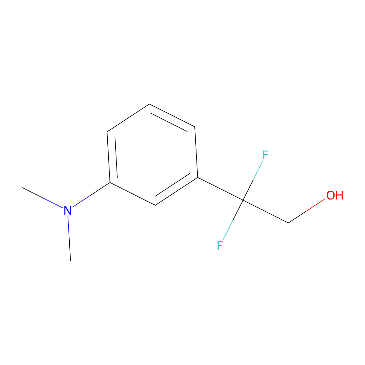 2-[3-(Dimethylamino)phenyl]-2,2-difluoroethan-1-ol molecular structure, CAS 2228728-08-1