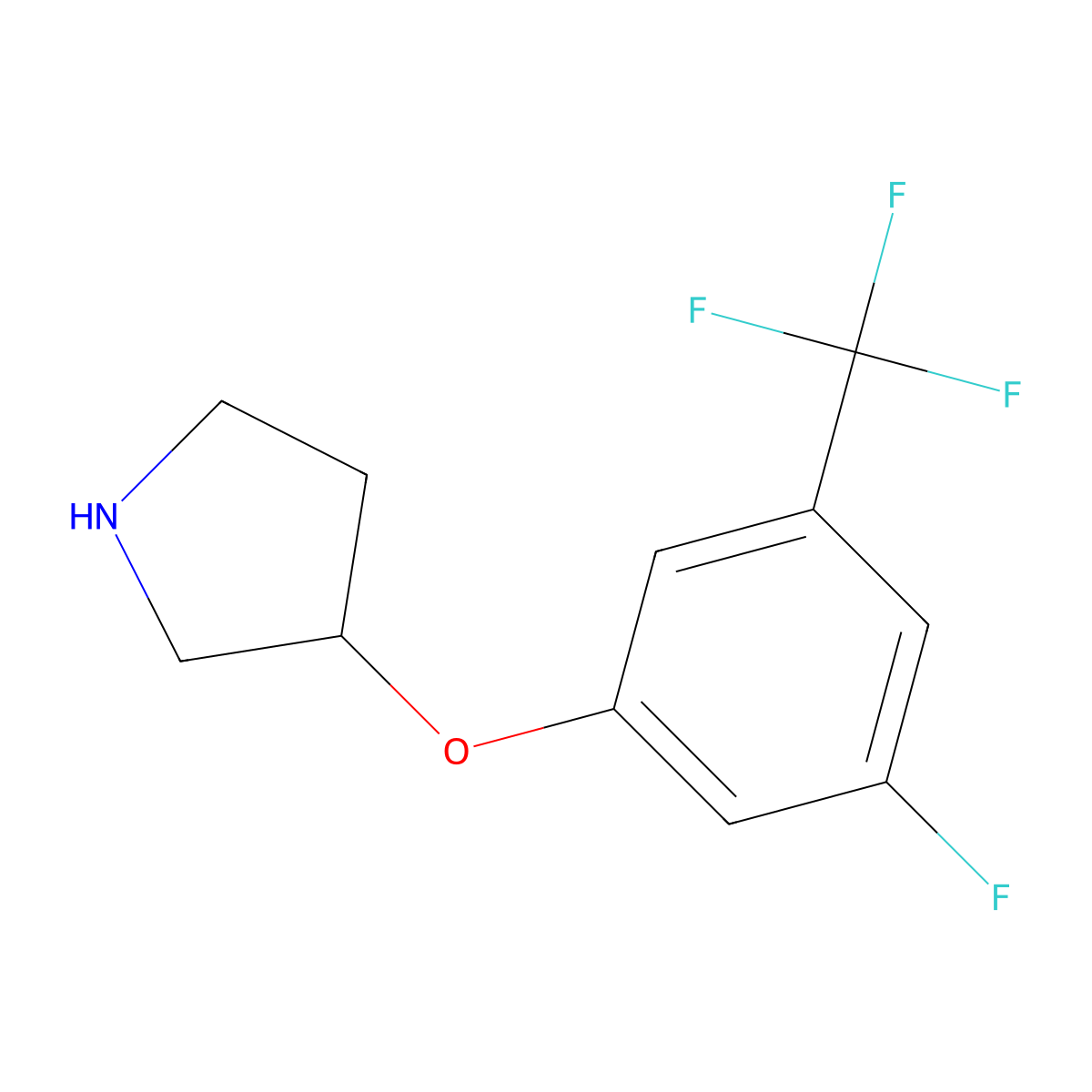 3-[3-Fluoro-5-(trifluoromethyl)phenoxy]pyrrolidine molecular structure, CAS 2228728-95-6