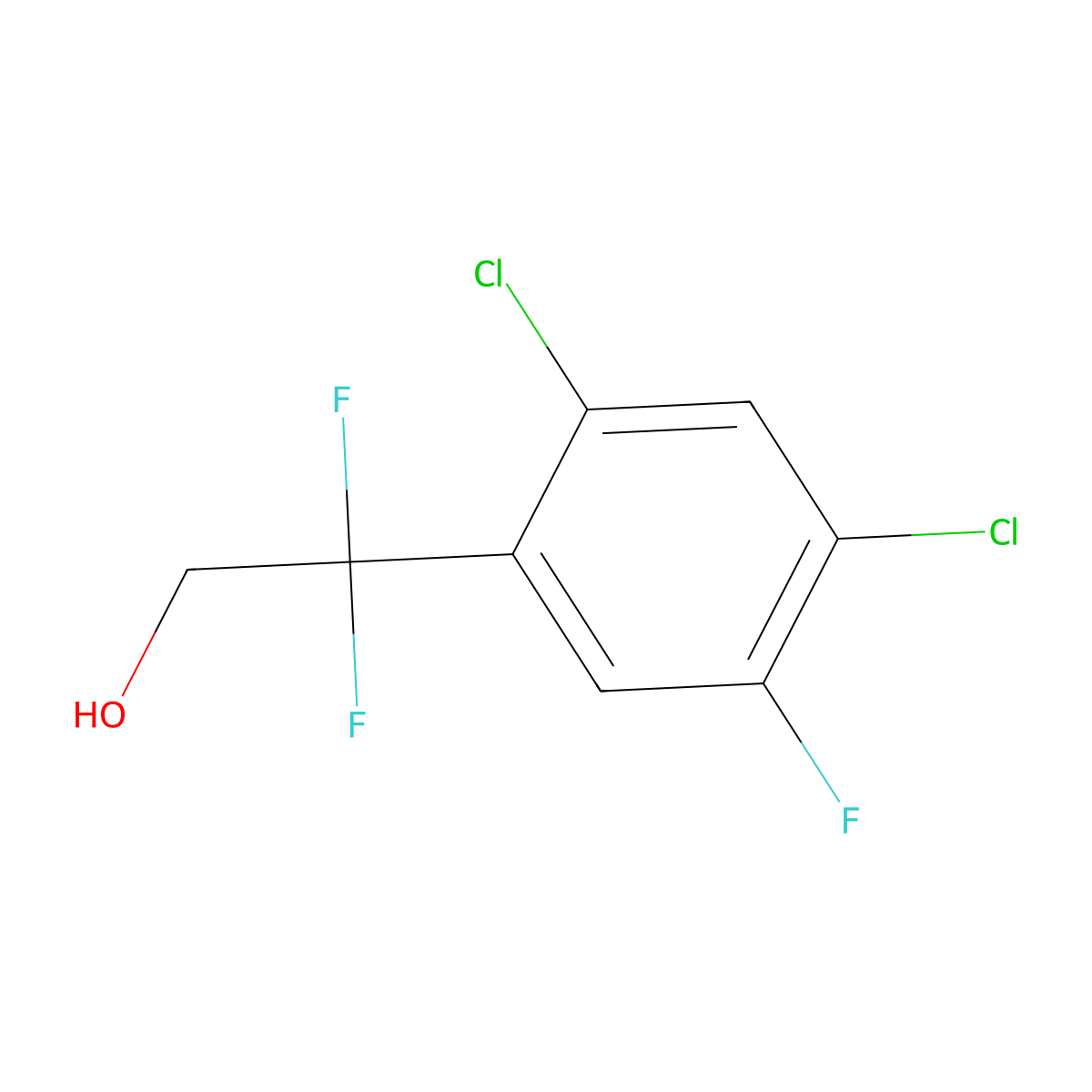 2-(2,4-Dichloro-5-fluorophenyl)-2,2-difluoroethan-1-ol molecular structure, CAS 2228731-19-7