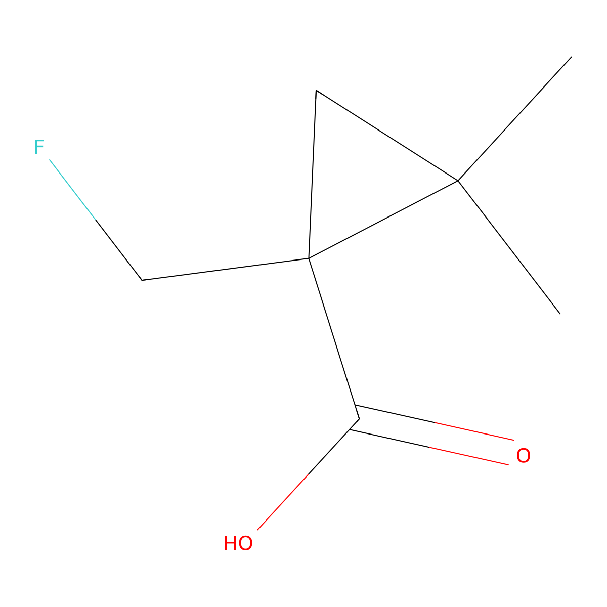 1-(Fluoromethyl)-2,2-dimethylcyclopropane-1-carboxylic acid molecular structure, CAS 2228731-79-9