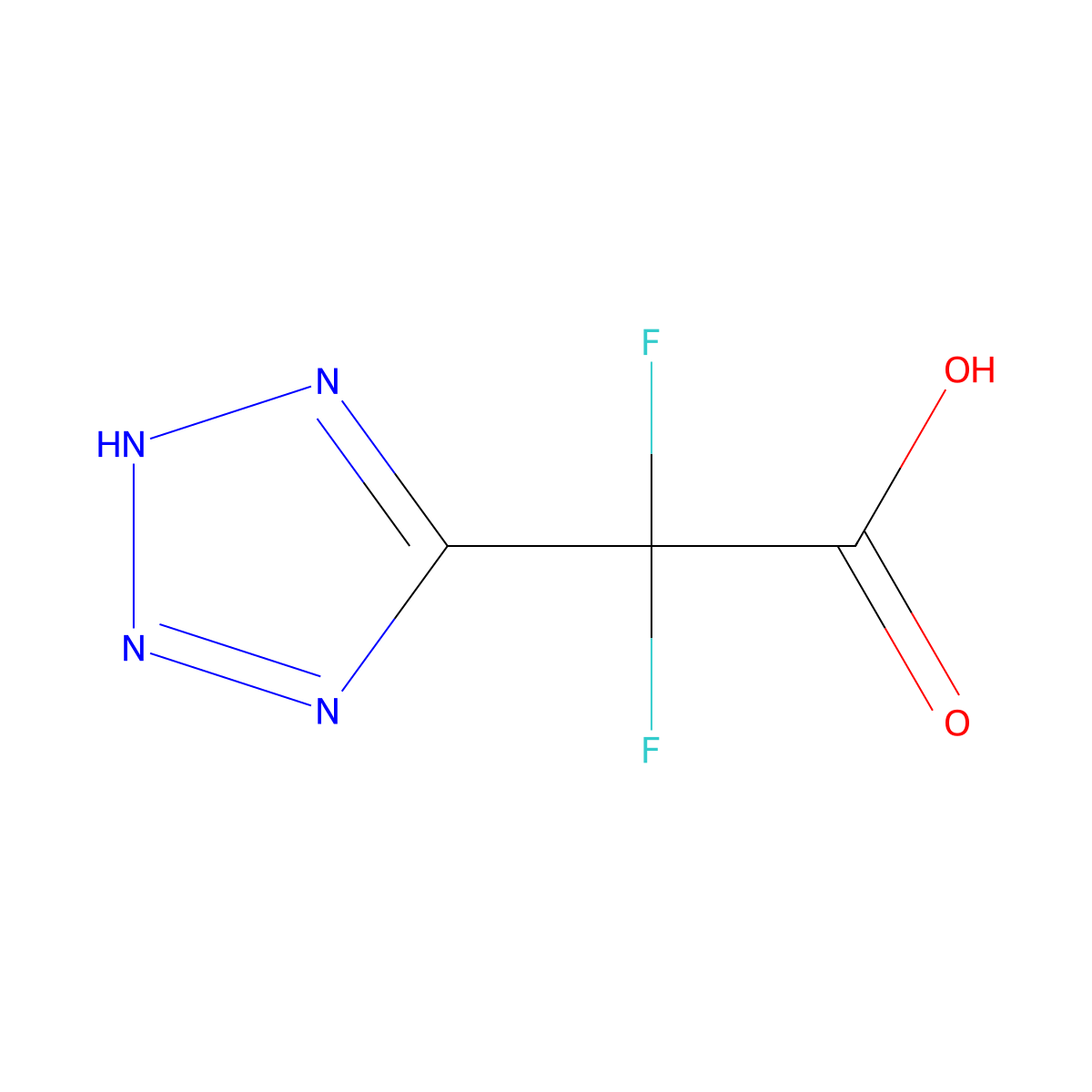 2,2-difluoro-2-(1H-1,2,3,4-tetrazol-5-yl)acetic acid molecular structure, CAS 2228732-46-3