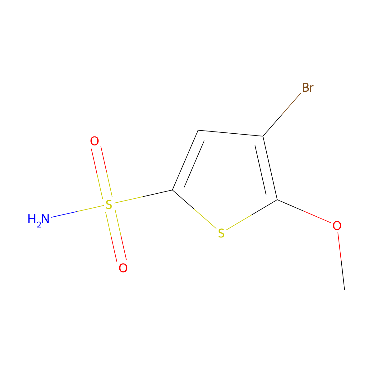 4-Bromo-5-methoxythiophene-2-sulfonamide molecular structure, CAS 2228734-43-6