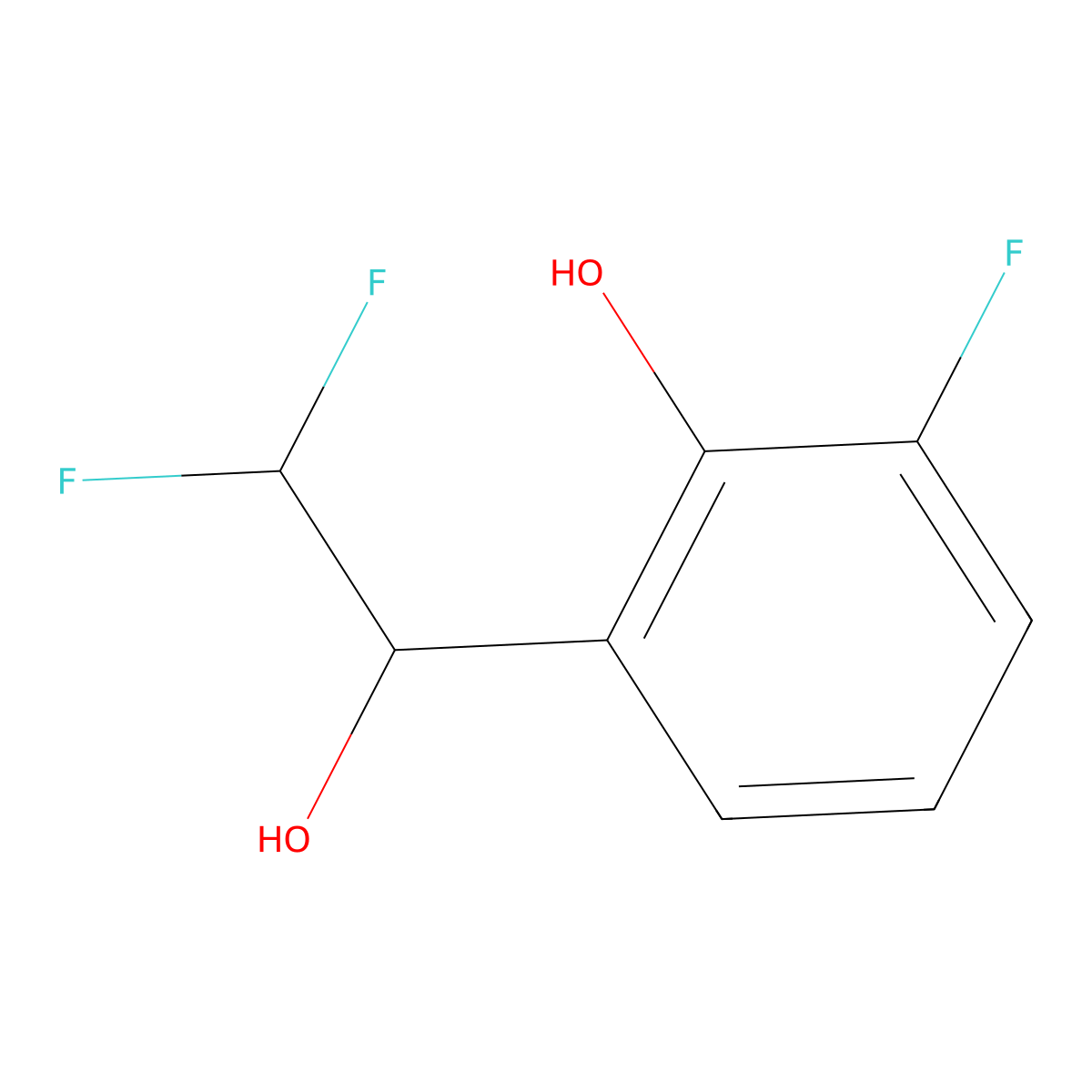 2-(2,2-Difluoro-1-hydroxyethyl)-6-fluorophenol molecular structure, CAS 2228734-92-5