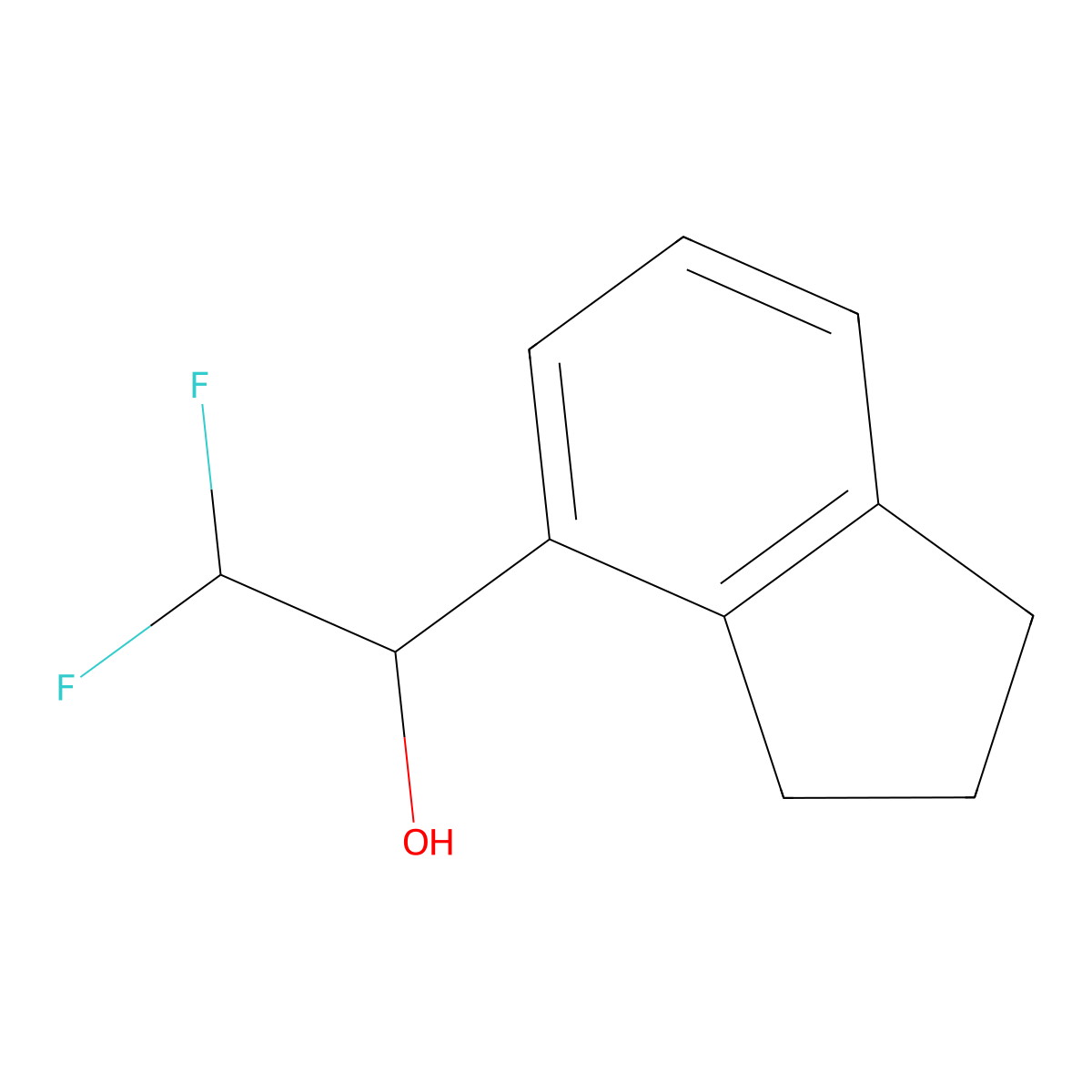 1-(2,3-dihydro-1H-inden-4-yl)-2,2-difluoroethan-1-ol molecular structure, CAS 2228735-50-8