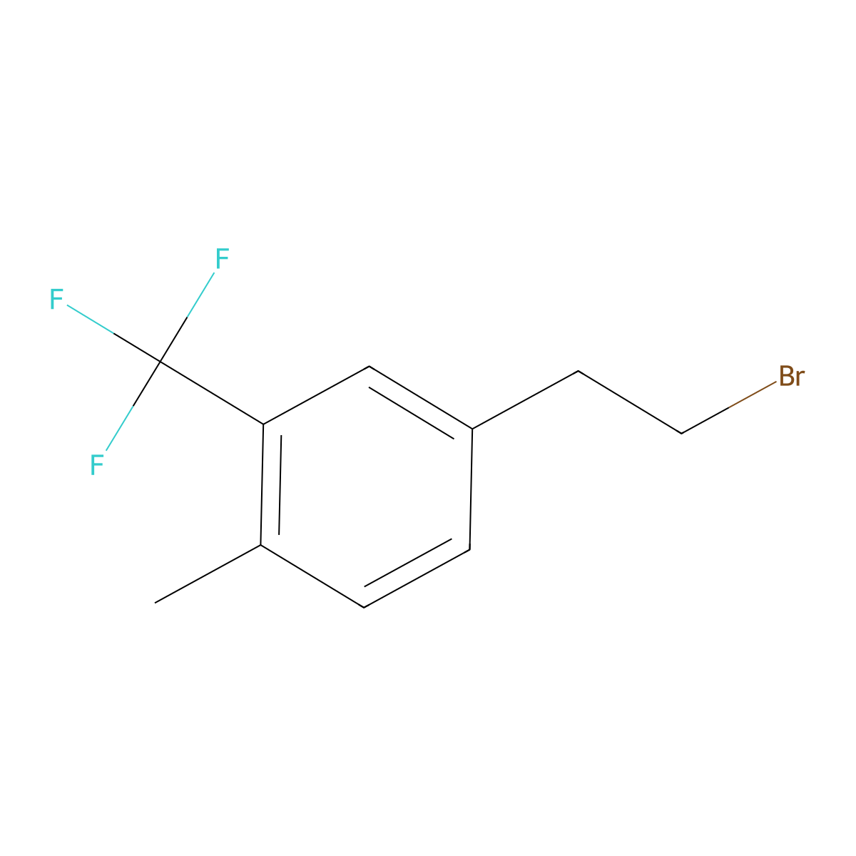 4-(2-Bromoethyl)-1-methyl-2-(trifluoromethyl)benzene molecular structure, CAS 2228736-43-2