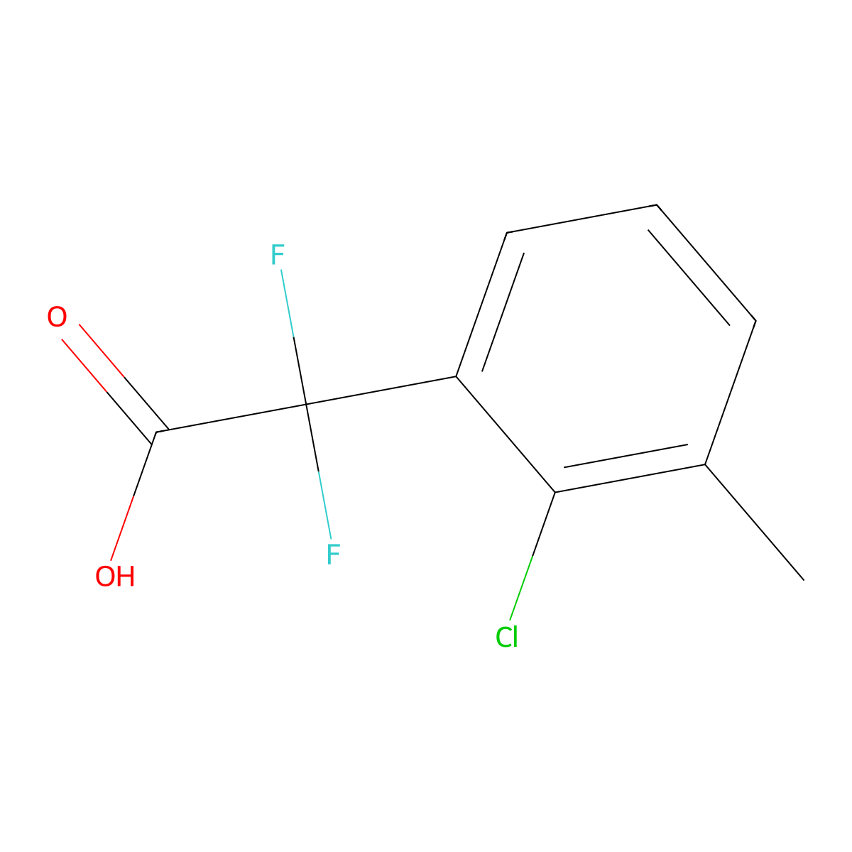 2-(2-Chloro-3-methylphenyl)-2,2-difluoroacetic acid molecular structure, CAS 2228736-61-4