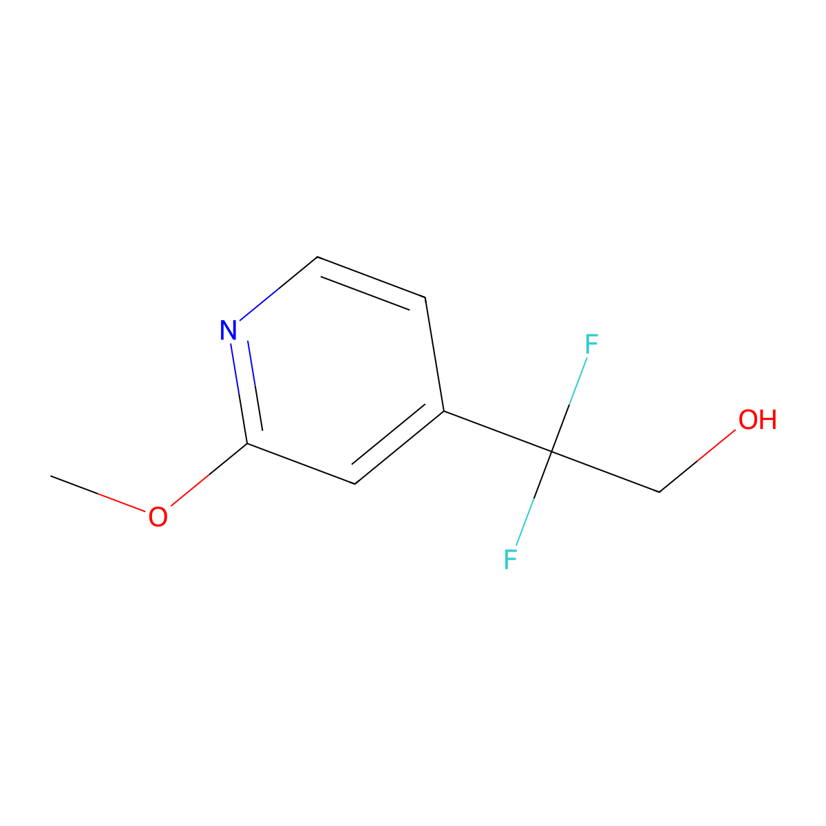 2,2-Difluoro-2-(2-methoxypyridin-4-yl)ethan-1-ol molecular structure, CAS 2228737-22-0