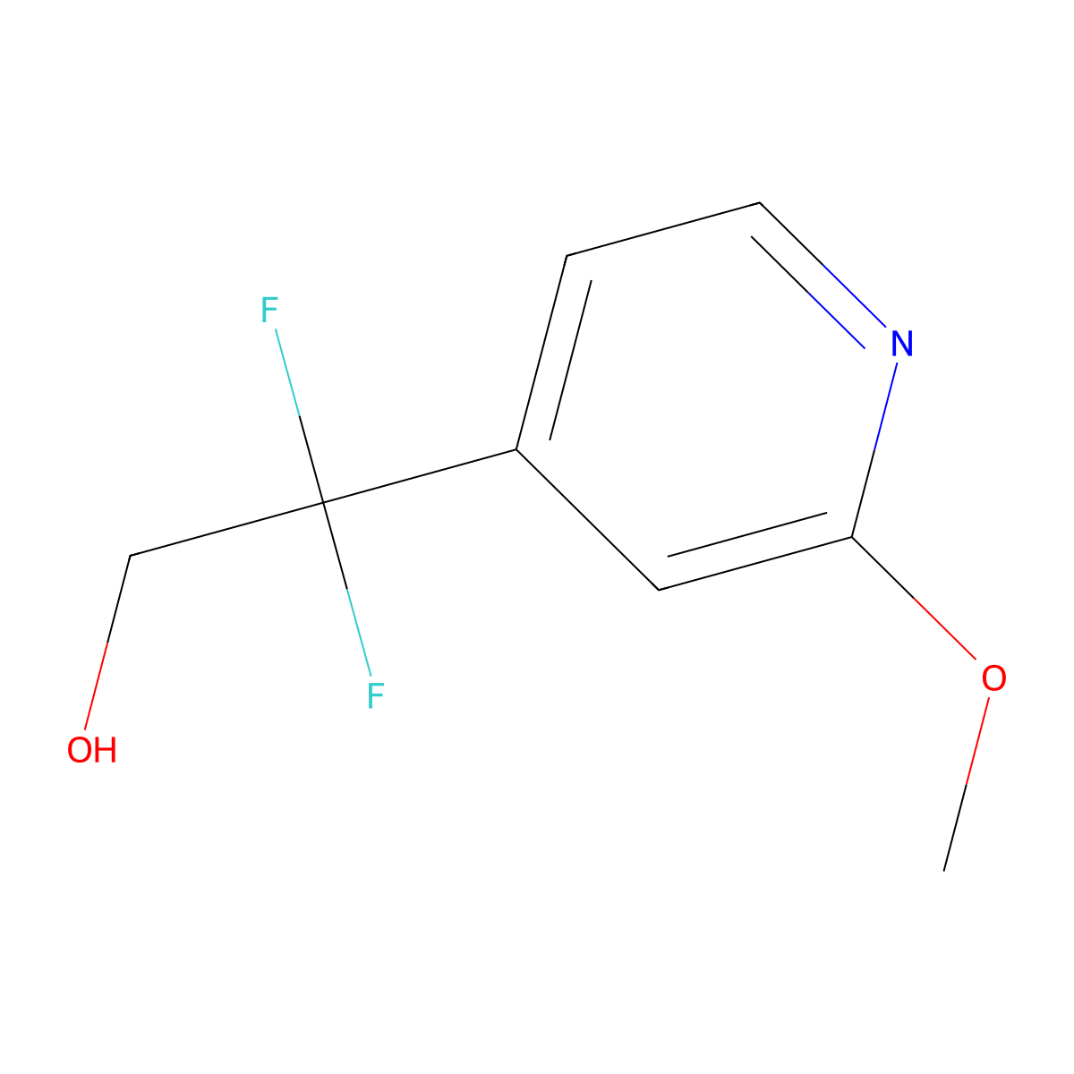 2,2-Difluoro-2-(2-methoxypyridin-4-yl)ethan-1-ol molecular structure, CAS 2228737-22-0