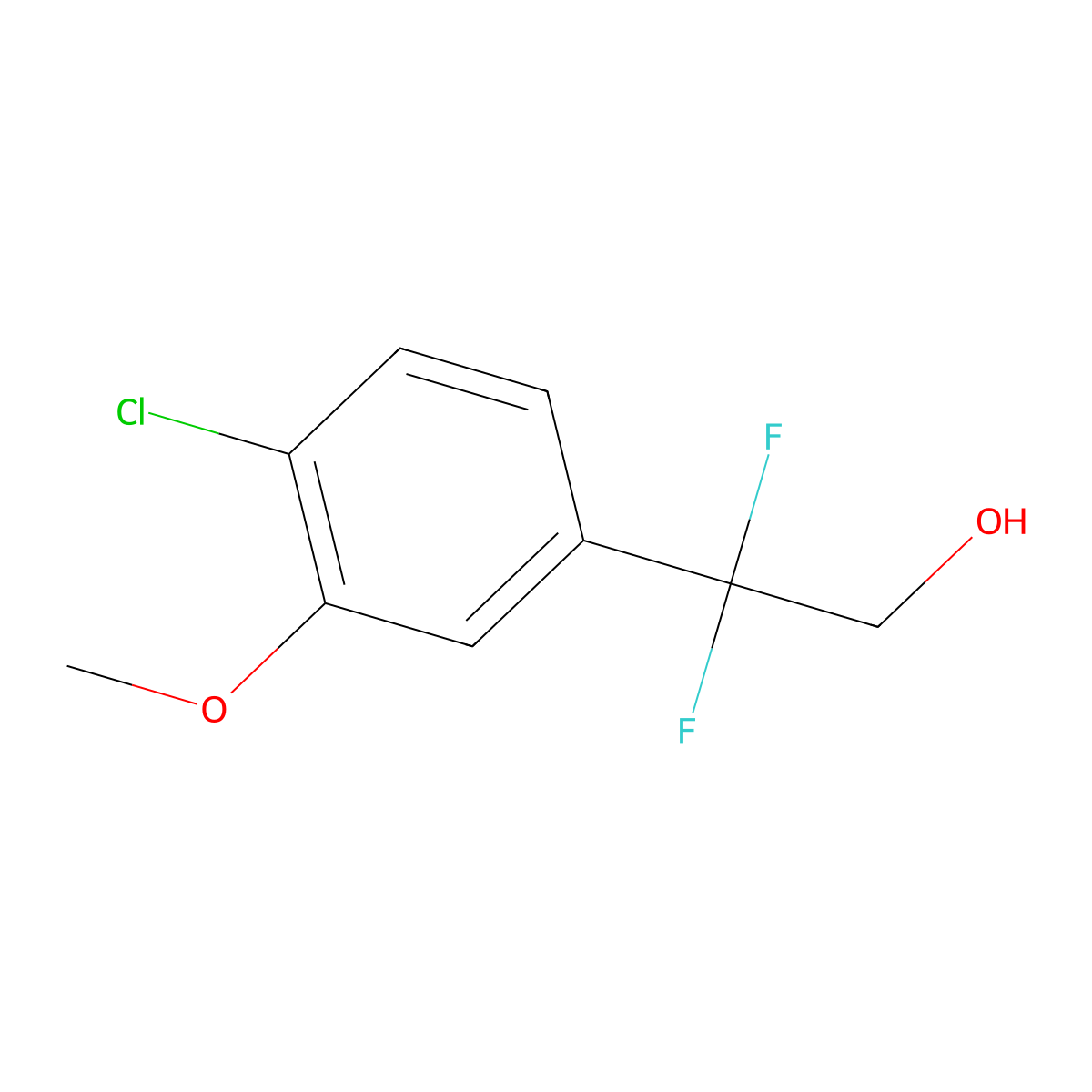 2-(4-Chloro-3-methoxyphenyl)-2,2-difluoroethan-1-ol molecular structure, CAS 2228738-55-2
