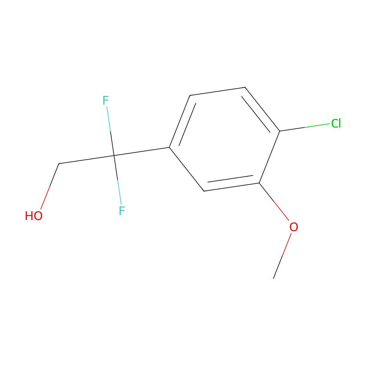 2-(4-Chloro-3-methoxyphenyl)-2,2-difluoroethan-1-ol molecular structure, CAS 2228738-55-2