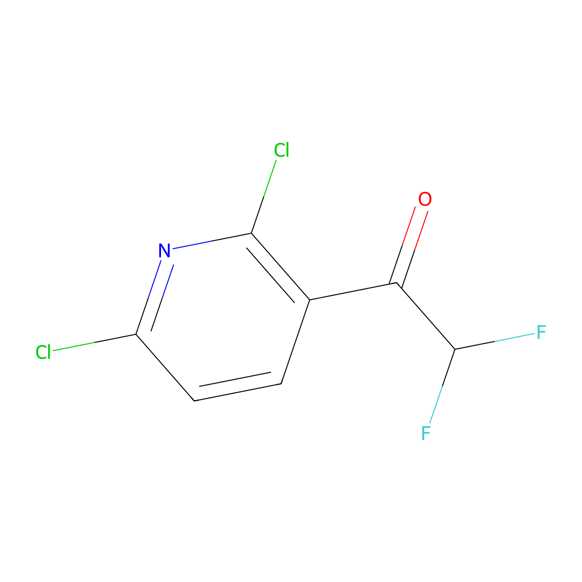 1-(2,6-Dichloropyridin-3-yl)-2,2-difluoroethan-1-one molecular structure, CAS 2228738-90-5