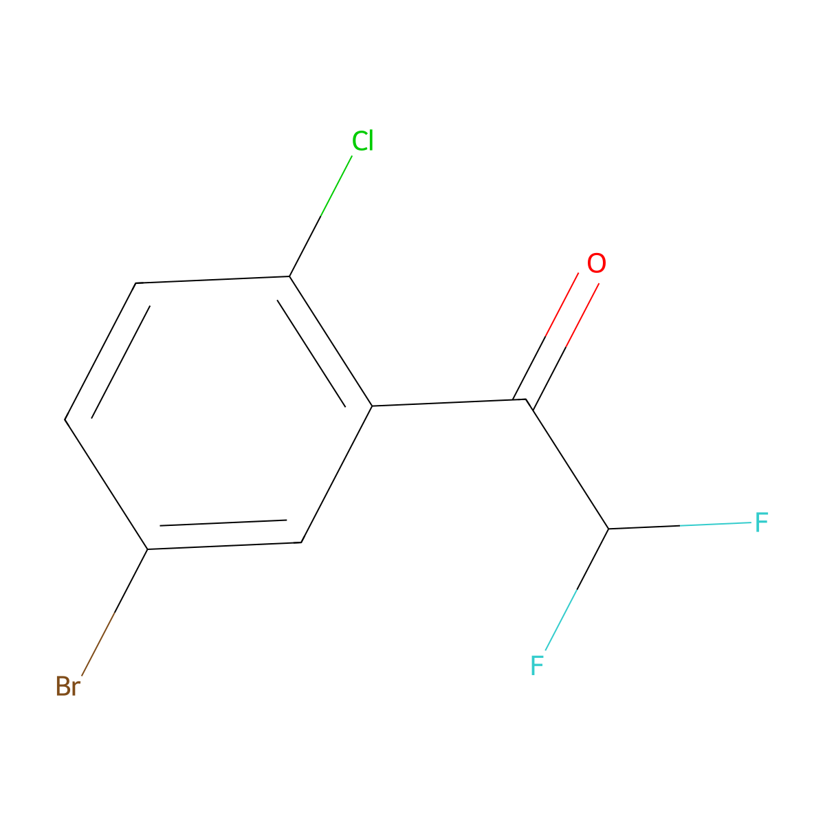 1-(5-Bromo-2-chlorophenyl)-2,2-difluoroethan-1-one molecular structure, CAS 2228740-87-0