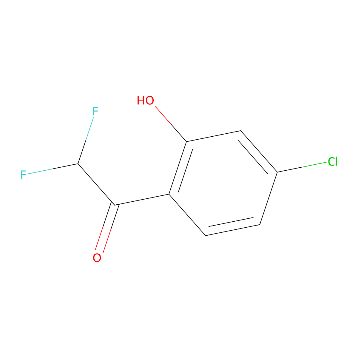 1-(4-Chloro-2-hydroxyphenyl)-2,2-difluoroethan-1-one molecular structure, CAS 2228742-18-3
