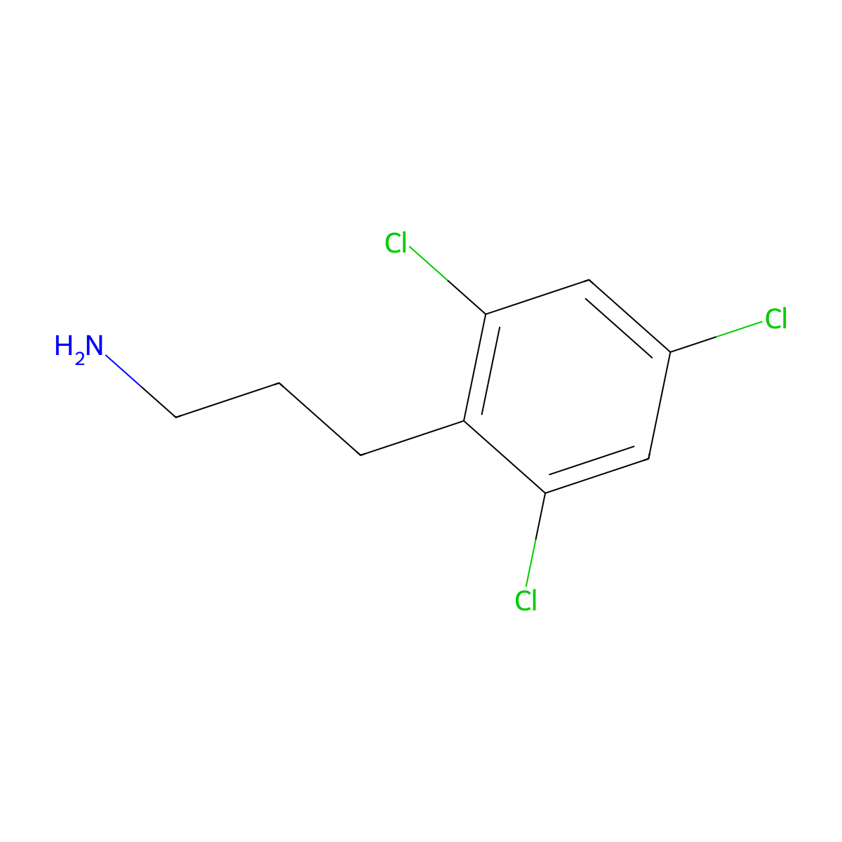 3-(2,4,6-Trichlorophenyl)propan-1-amine molecular structure, CAS 2228743-98-2