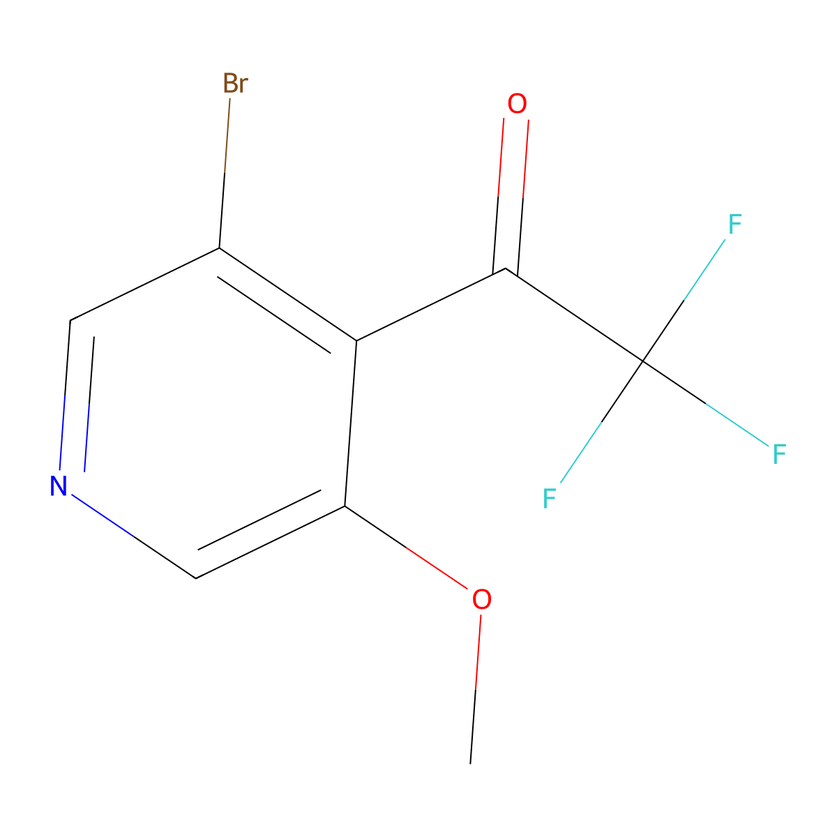 1-(3-Bromo-5-methoxypyridin-4-yl)-2,2,2-trifluoroethan-1-one molecular structure, CAS 2228746-19-6
