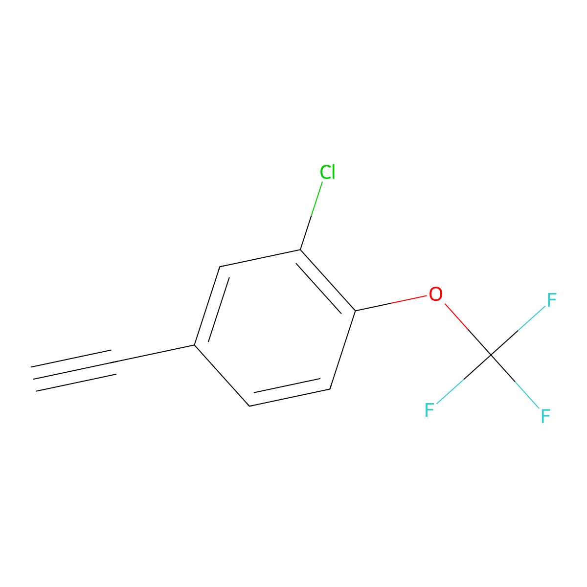 2-Chloro-4-ethynyl-1-(trifluoromethoxy)benzene molecular structure, CAS 2228746-58-3
