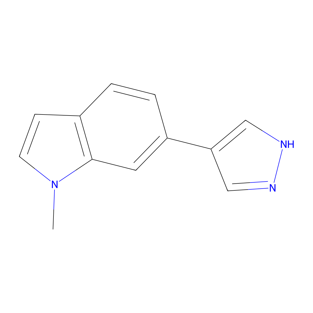 1-methyl-6-(1H-pyrazol-4-yl)-1H-indole molecular structure, CAS 2228748-87-4