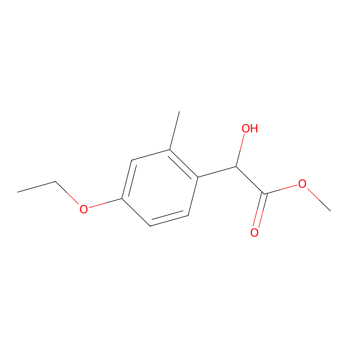 Methyl 2-(4-ethoxy-2-methylphenyl)-2-hydroxyacetate molecular structure, CAS 2228749-26-4