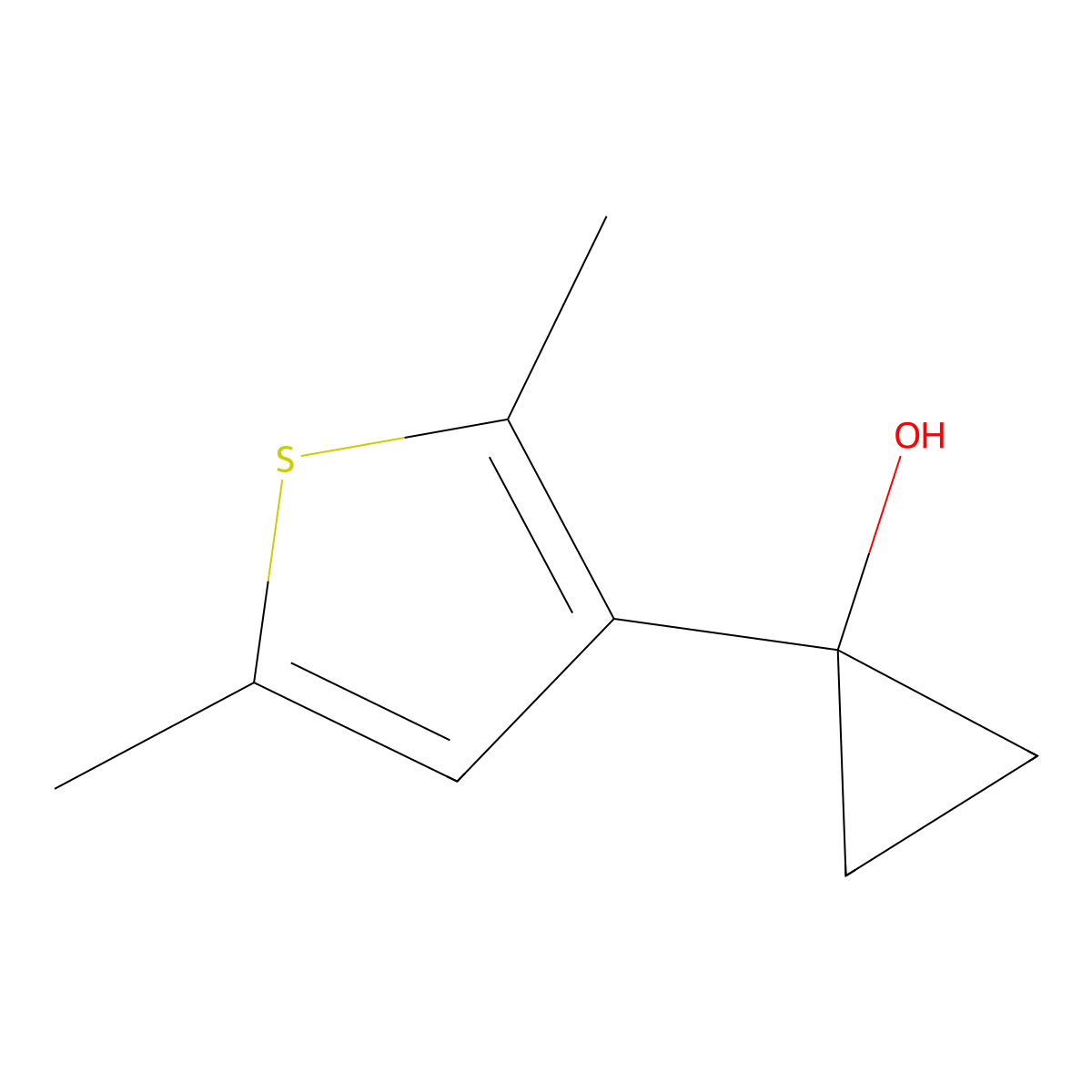 1-(2,5-Dimethylthiophen-3-yl)cyclopropan-1-ol molecular structure, CAS 2228752-62-1