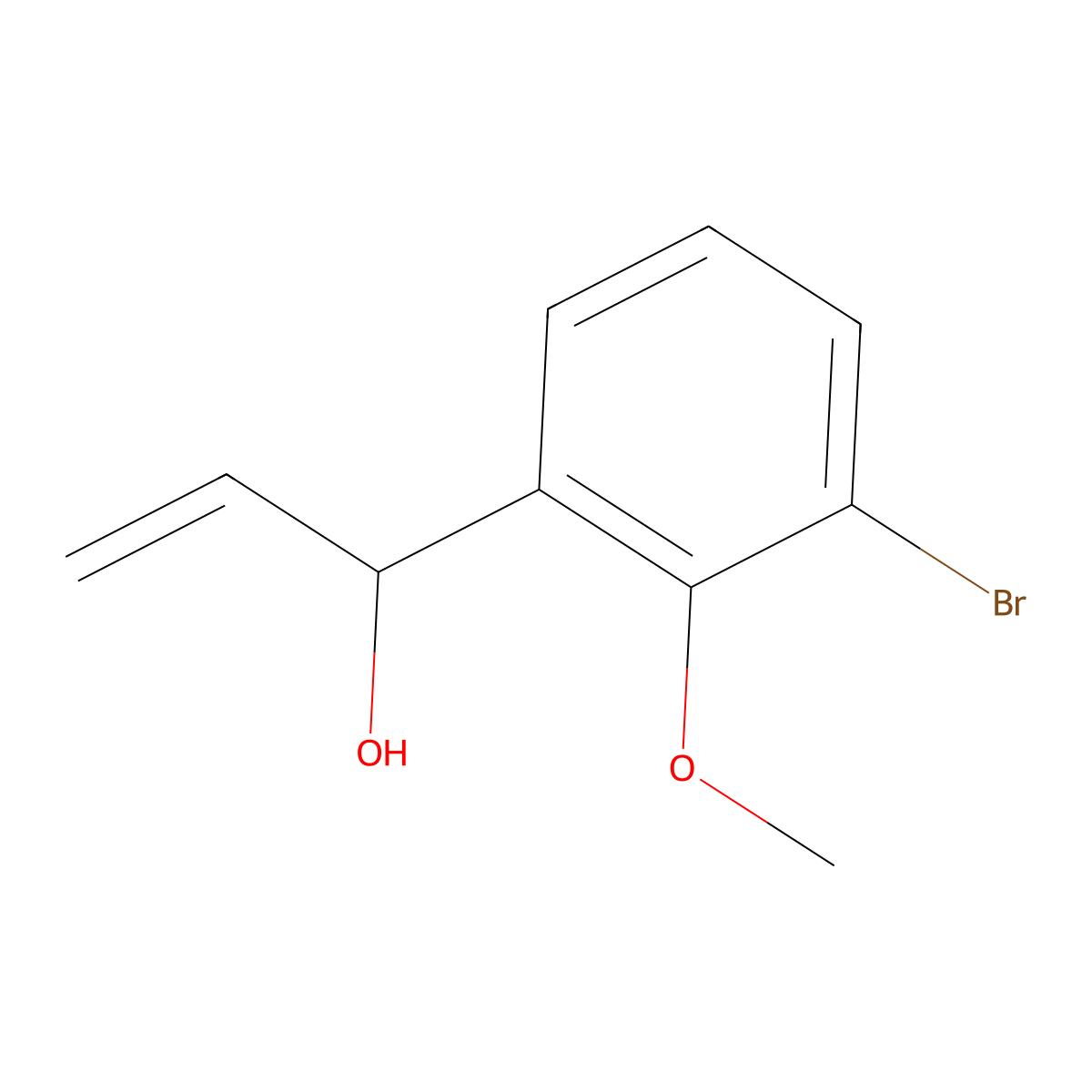 1-(3-Bromo-2-methoxyphenyl)prop-2-en-1-ol molecular structure, CAS 2228754-44-5