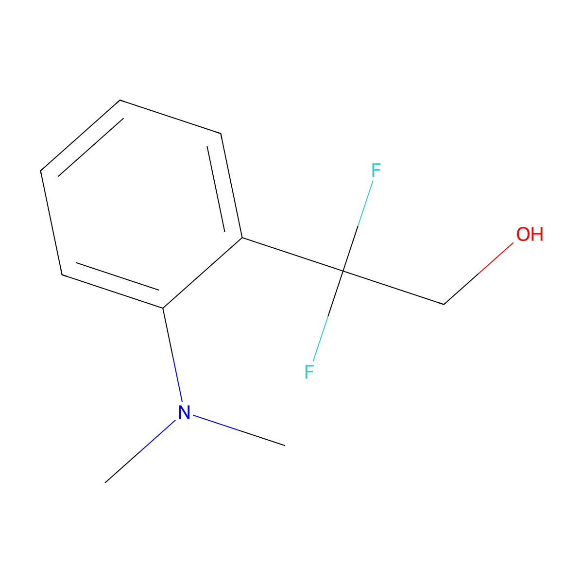 2-[2-(Dimethylamino)phenyl]-2,2-difluoroethan-1-ol molecular structure, CAS 2228755-06-2