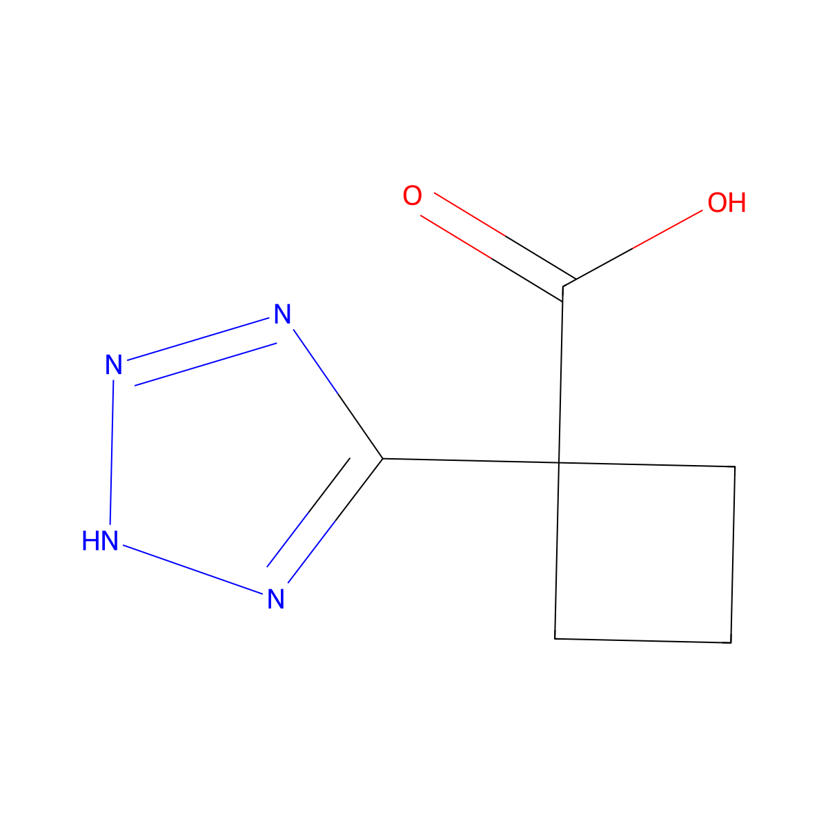 1-(1H-1,2,3,4-tetrazol-5-yl)cyclobutane-1-carboxylic acid molecular structure, CAS 2228755-41-5