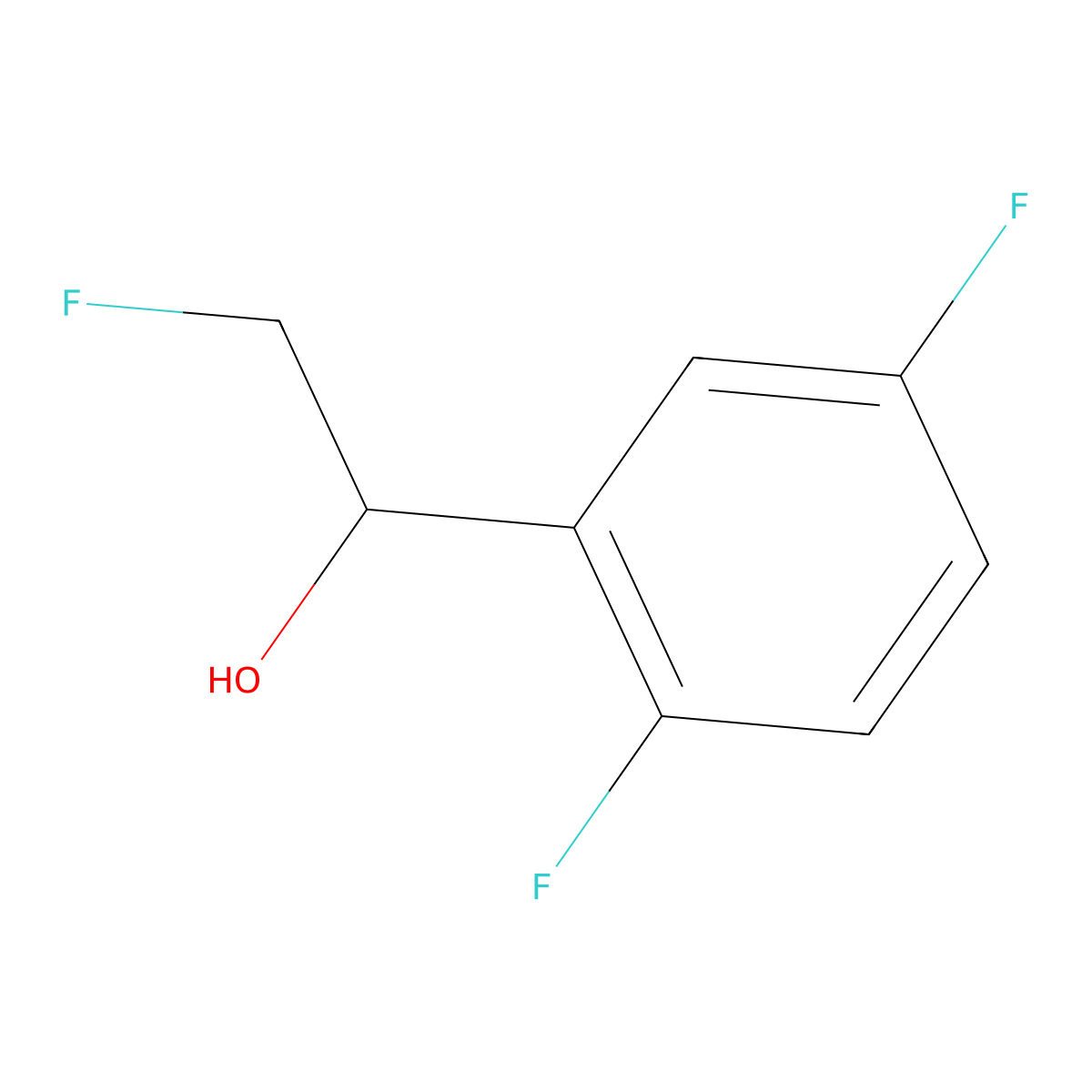 1-(2,5-Difluorophenyl)-2-fluoroethan-1-ol molecular structure, CAS 2228756-72-5