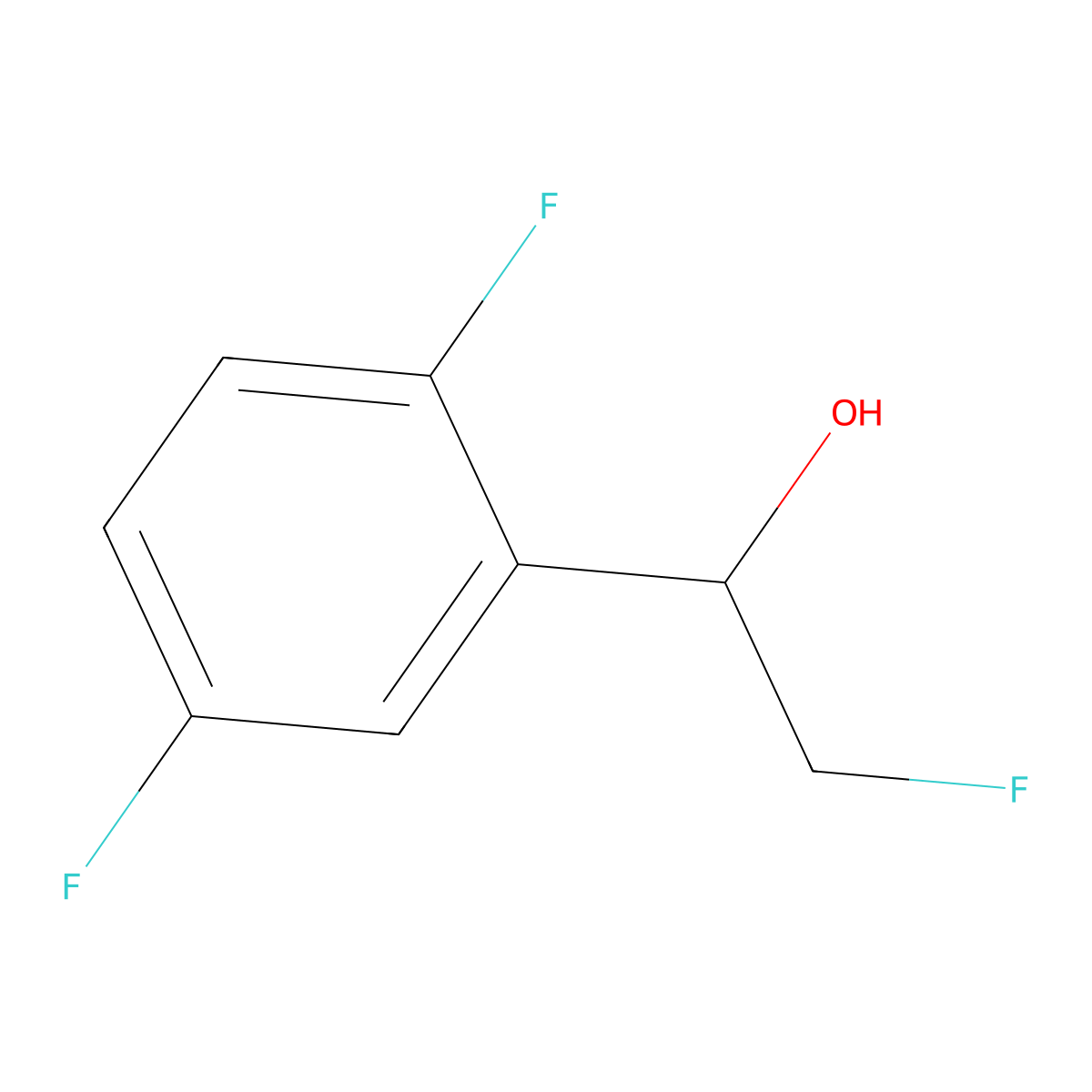1-(2,5-Difluorophenyl)-2-fluoroethan-1-ol molecular structure, CAS 2228756-72-5