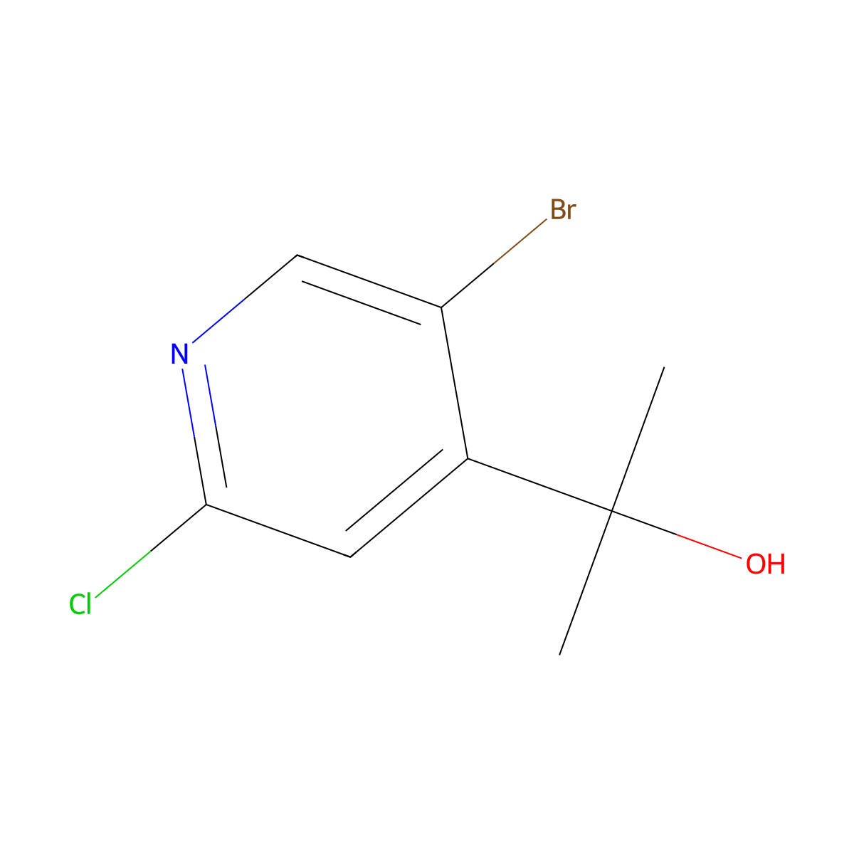 2-(5-Bromo-2-chloropyridin-4-yl)propan-2-ol molecular structure, CAS 2228757-36-4