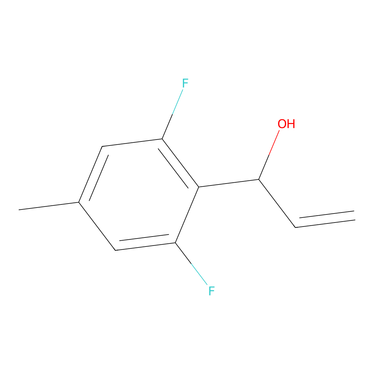 1-(2,6-Difluoro-4-methylphenyl)prop-2-en-1-ol molecular structure, CAS 2228758-37-8