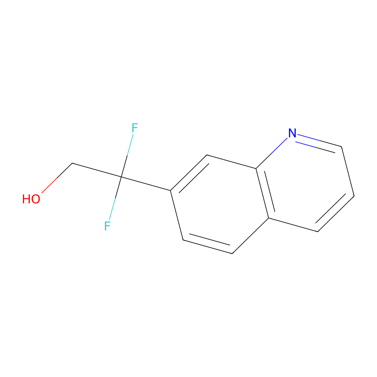 2,2-Difluoro-2-(quinolin-7-yl)ethan-1-ol molecular structure, CAS 2228758-39-0