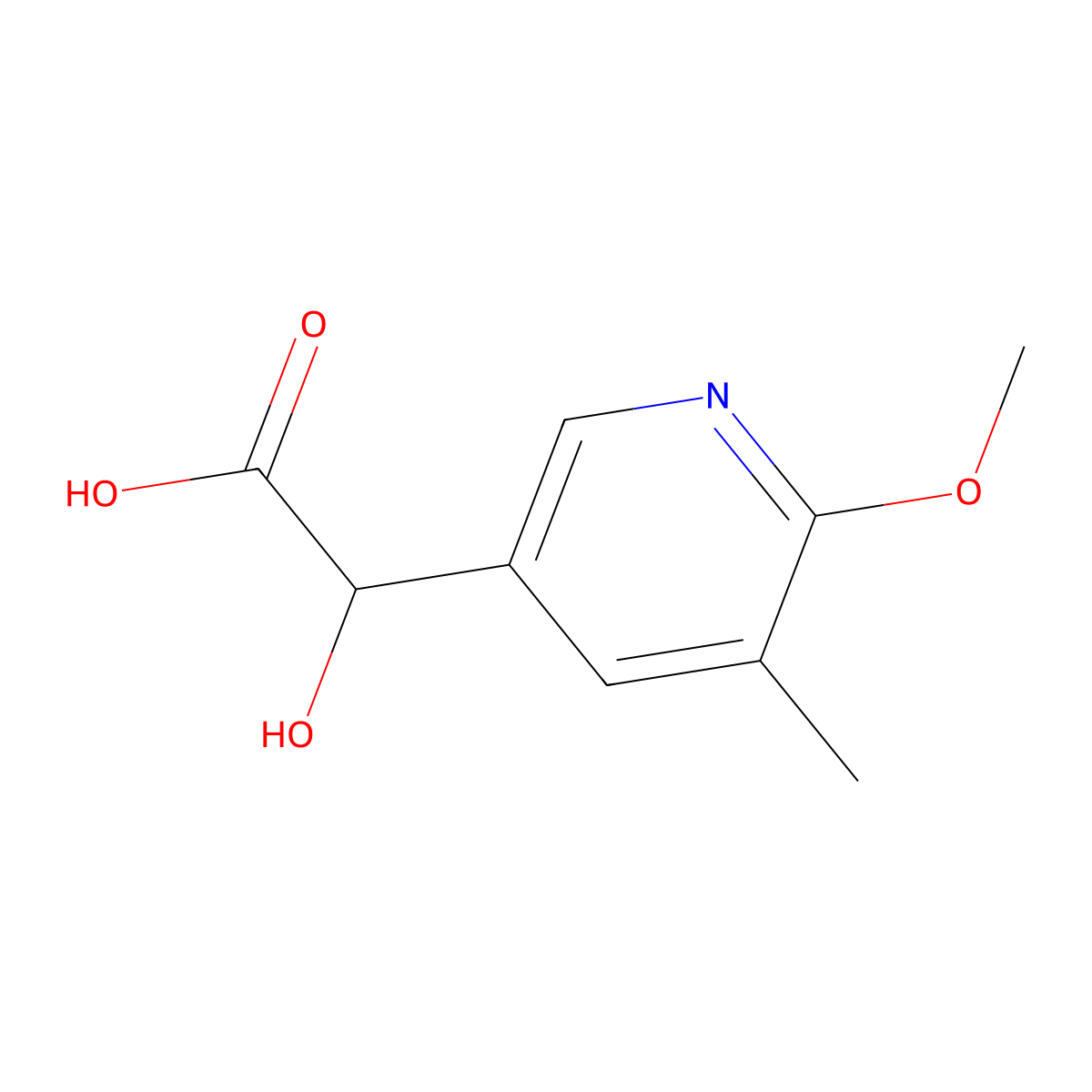 2-Hydroxy-2-(6-methoxy-5-methylpyridin-3-yl)acetic acid molecular structure, CAS 2228758-98-1