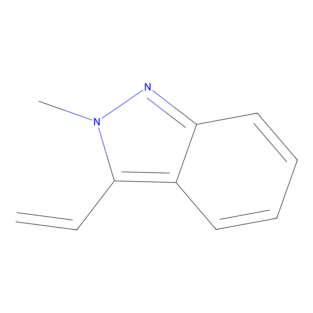 3-ethenyl-2-methyl-2H-indazole molecular structure, CAS 2228760-25-4