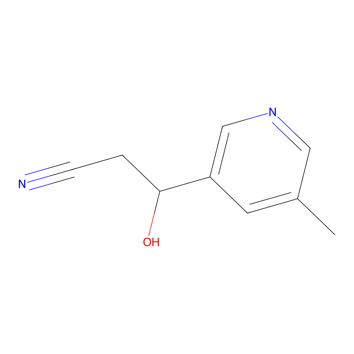 3-Hydroxy-3-(5-methylpyridin-3-yl)propanenitrile molecular structure, CAS 2228760-29-8