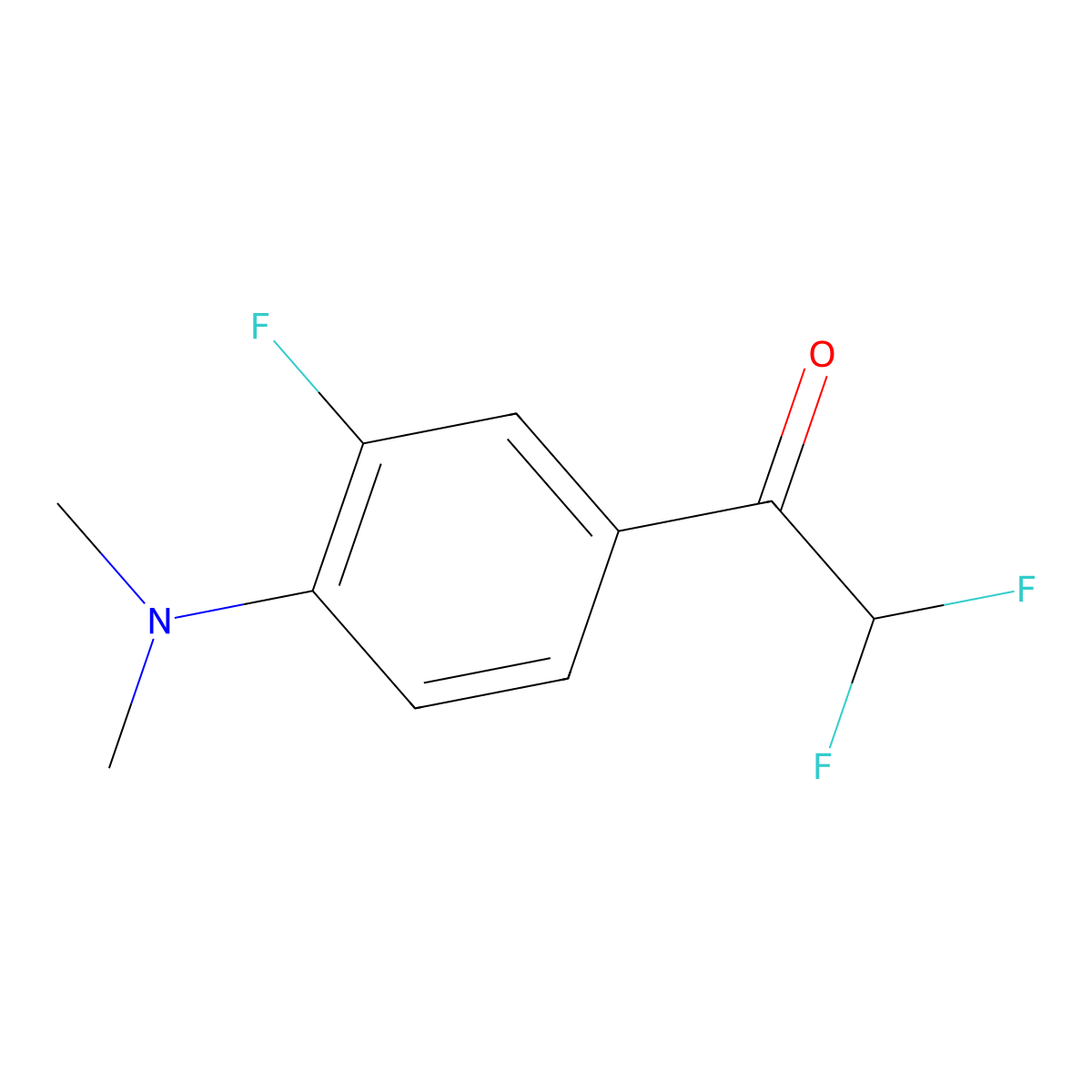 1-[4-(Dimethylamino)-3-fluorophenyl]-2,2-difluoroethan-1-one molecular structure, CAS 2228760-34-5