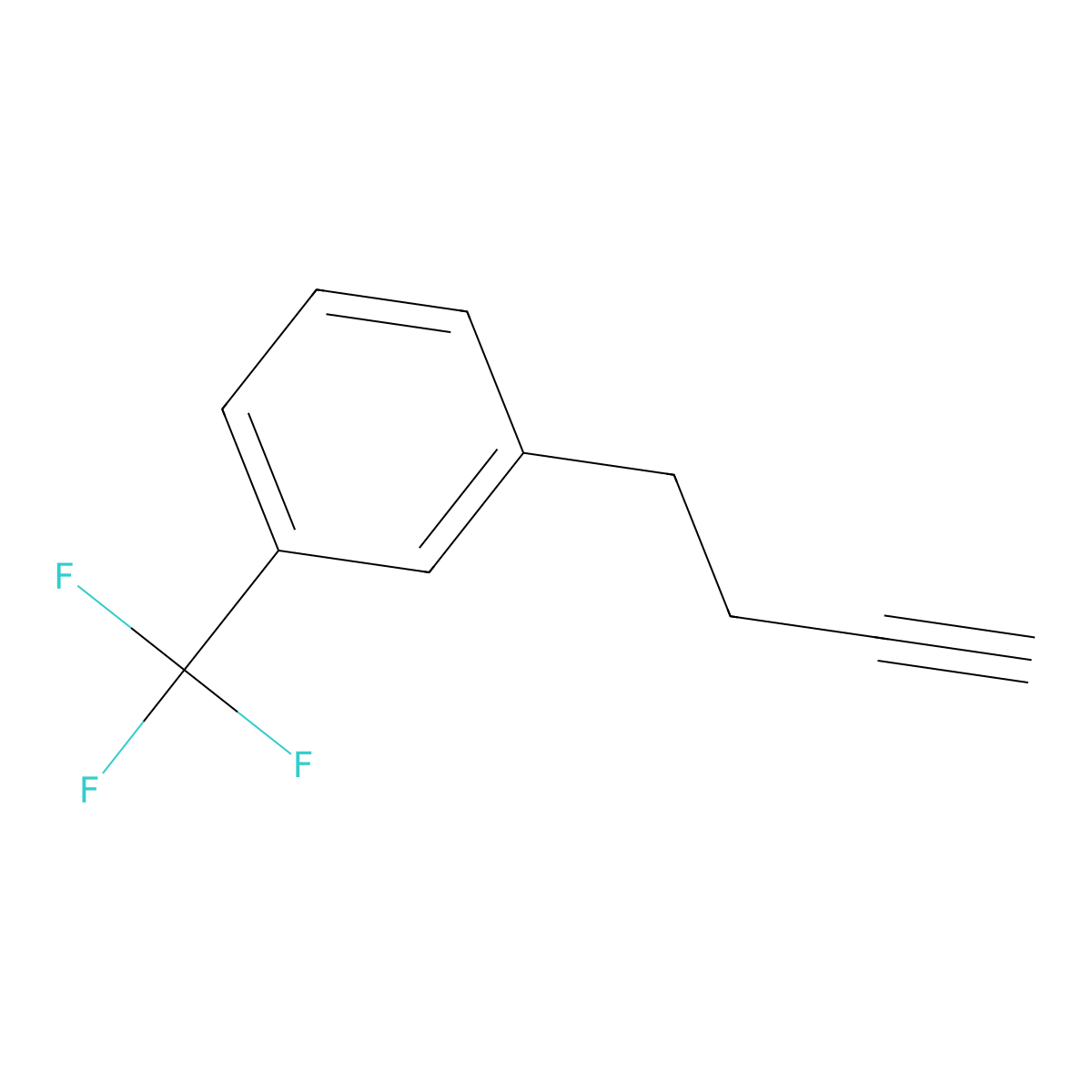 1-(But-3-yn-1-yl)-3-(trifluoromethyl)benzene molecular structure, CAS 2228761-38-2