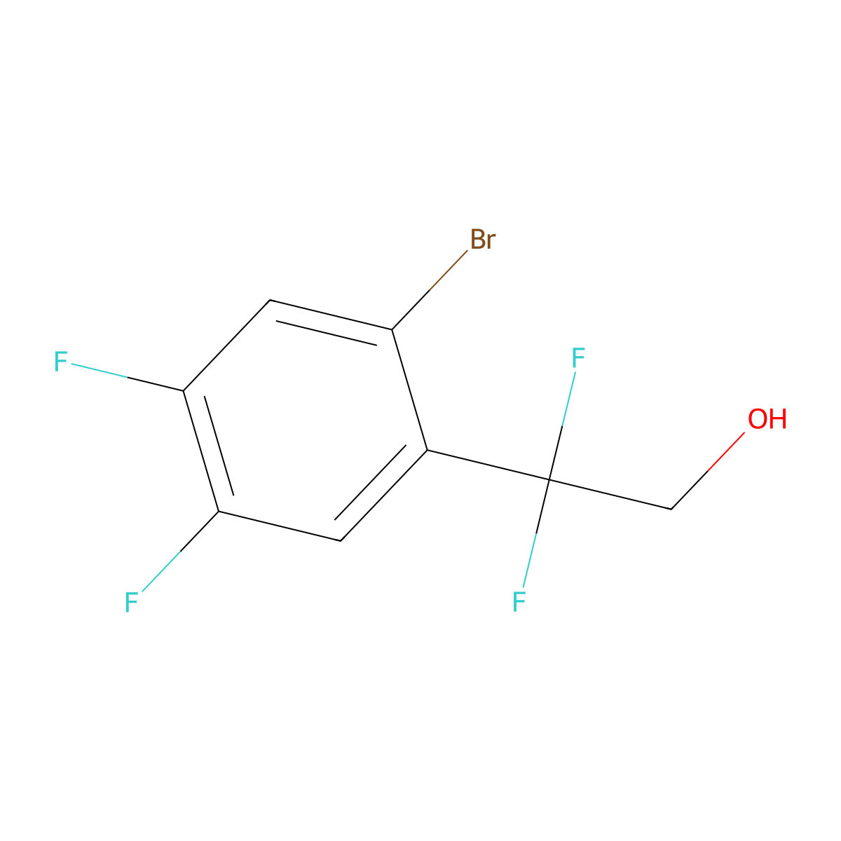 2-(2-Bromo-4,5-difluorophenyl)-2,2-difluoroethan-1-ol molecular structure, CAS 2228763-28-6